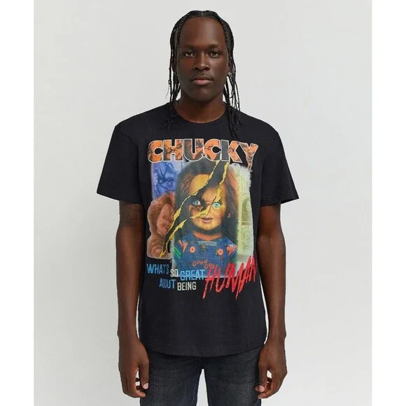 Chucky T-Shirt Men’s 2X (XXL) Black Human Child's Play Tee - Picture 3 of 6